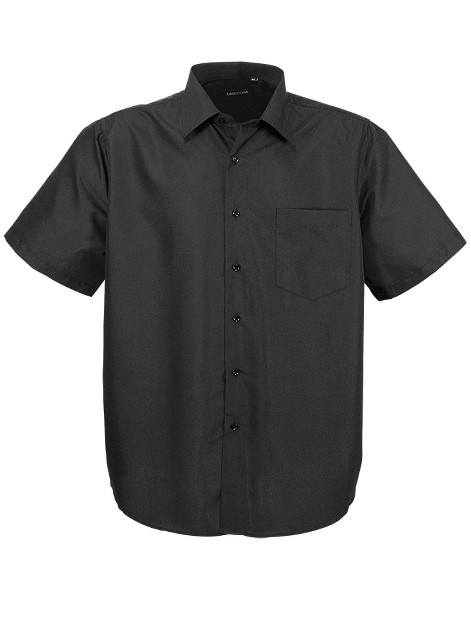 Kurzarmhemd Lavecchia Herren Kurzarmhemd Hka-14 (Schwarz, 6XL)