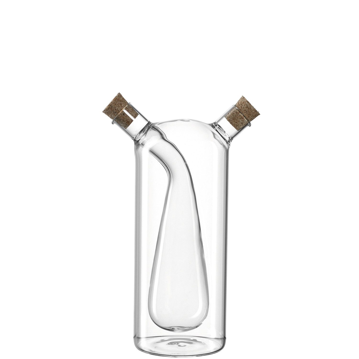 LEONARDO Ölkaraffe Cucina, (Packung, Essig/Öl Flasche), 2in1, inkl. Korkverschluss, Höhe: 18,5 cm