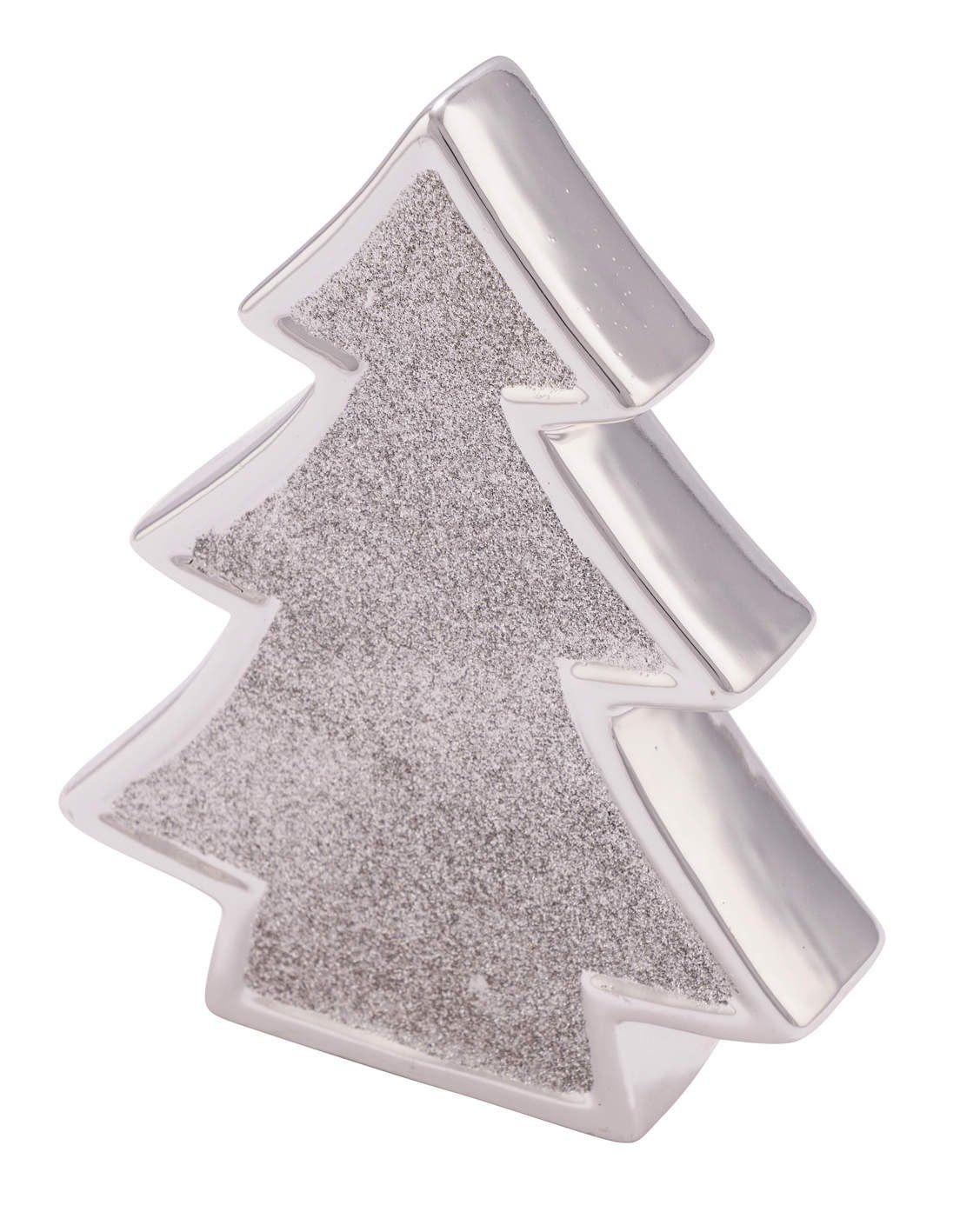 Gehlmann Weihnachtsfigur Keramiktanne, silber, handgefertigt, *Germany*, verschiedene Größen erhältlich