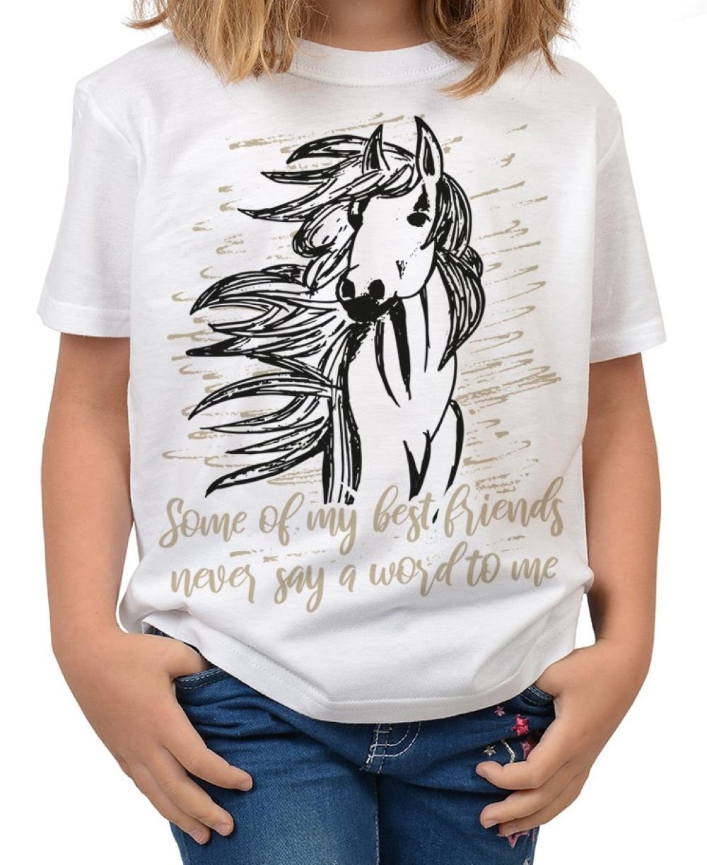 Tini - Shirts T-Shirt Kinder Pferde Motiv Shirt Pferde Kinder Sprüche Shirt: Some of my best friends ...