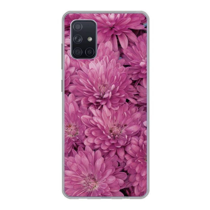 MuchoWow Handyhülle Blühende rosa Chrysantheme Handyhülle Samsung Galaxy A51 5G Smartphone-Bumper Print Handy