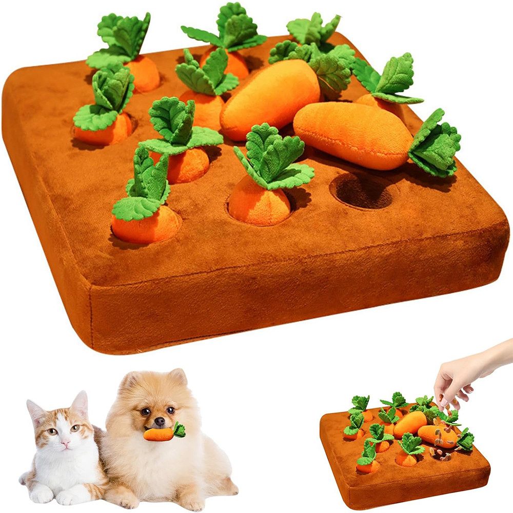 TUWENA Tier-Intelligenzspielzeug Generisch Schnüffelspiele Hund, Haustiere Karotten Puzzle Spielzeug, Intelligenzspielzeug für Hund, Interaktives Spielzeug Plüsch Karotte