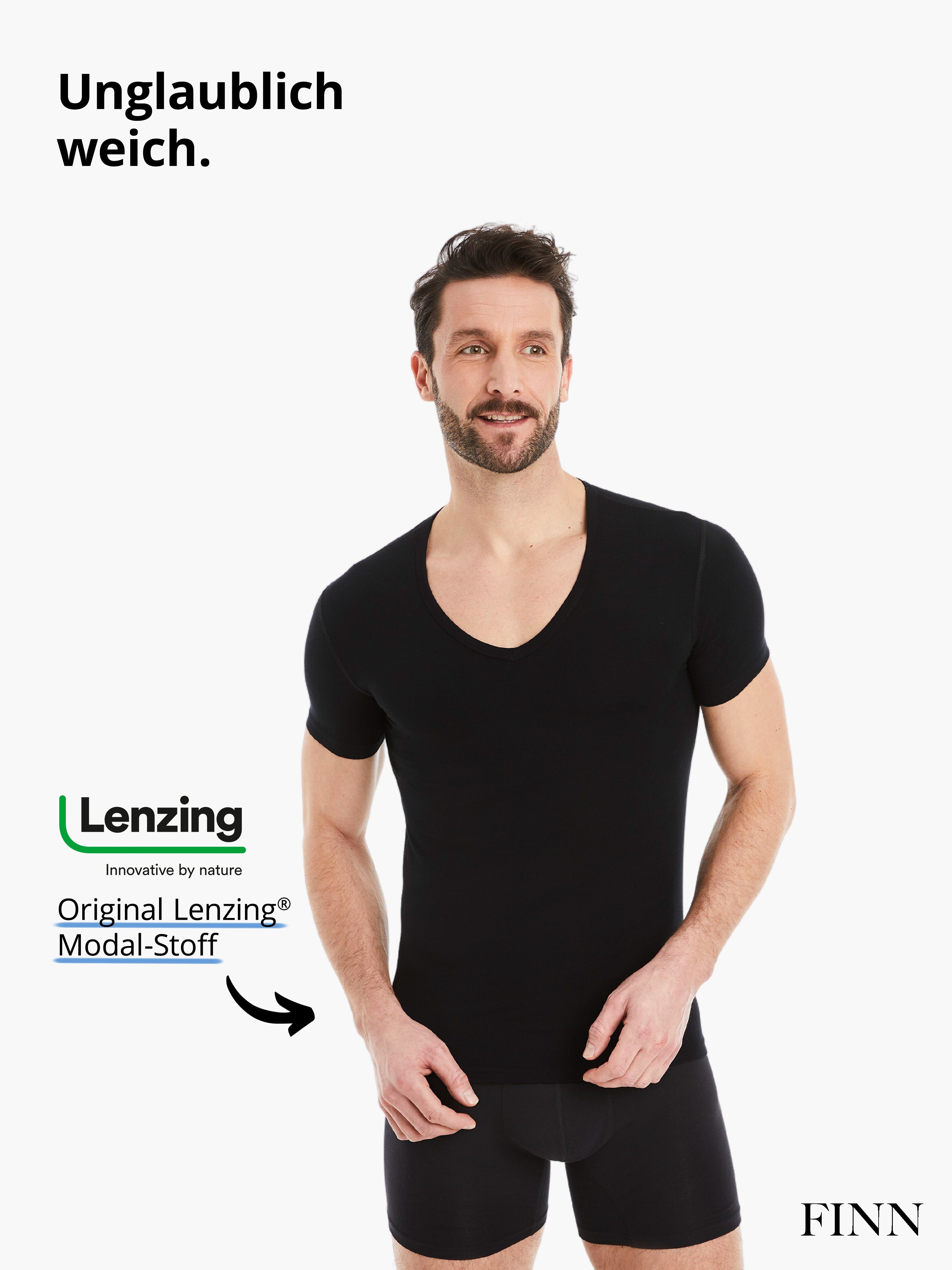 FINN Design Unterhemd Business Unterziehshirt Herren Kurzarm mit V-Ausschni günstig online kaufen
