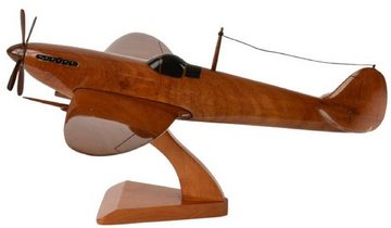Casa Padrino Dekoobjekt Luxus Deko Jagdflugzeug Supermarine Spitfire Braun / Schwarz 40 x 36 x H. 20 cm - Holz Flugzeug mit Ständer - Propellerflugzeug - Modellflugzeug - Schreibtisch Deko - Deko Accessoires