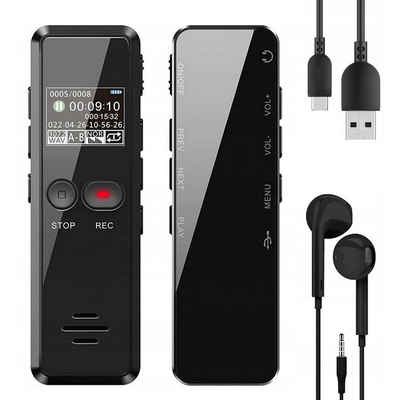 AKKEE Digitales Diktiergerät 64GB hohe Aufnahmequalität, Geräuschreduzierung Digitales Aufnahmegerät (MP3, Aufnahmegerät für Vortrag, Vorlesung, Interview, Meeting usw)