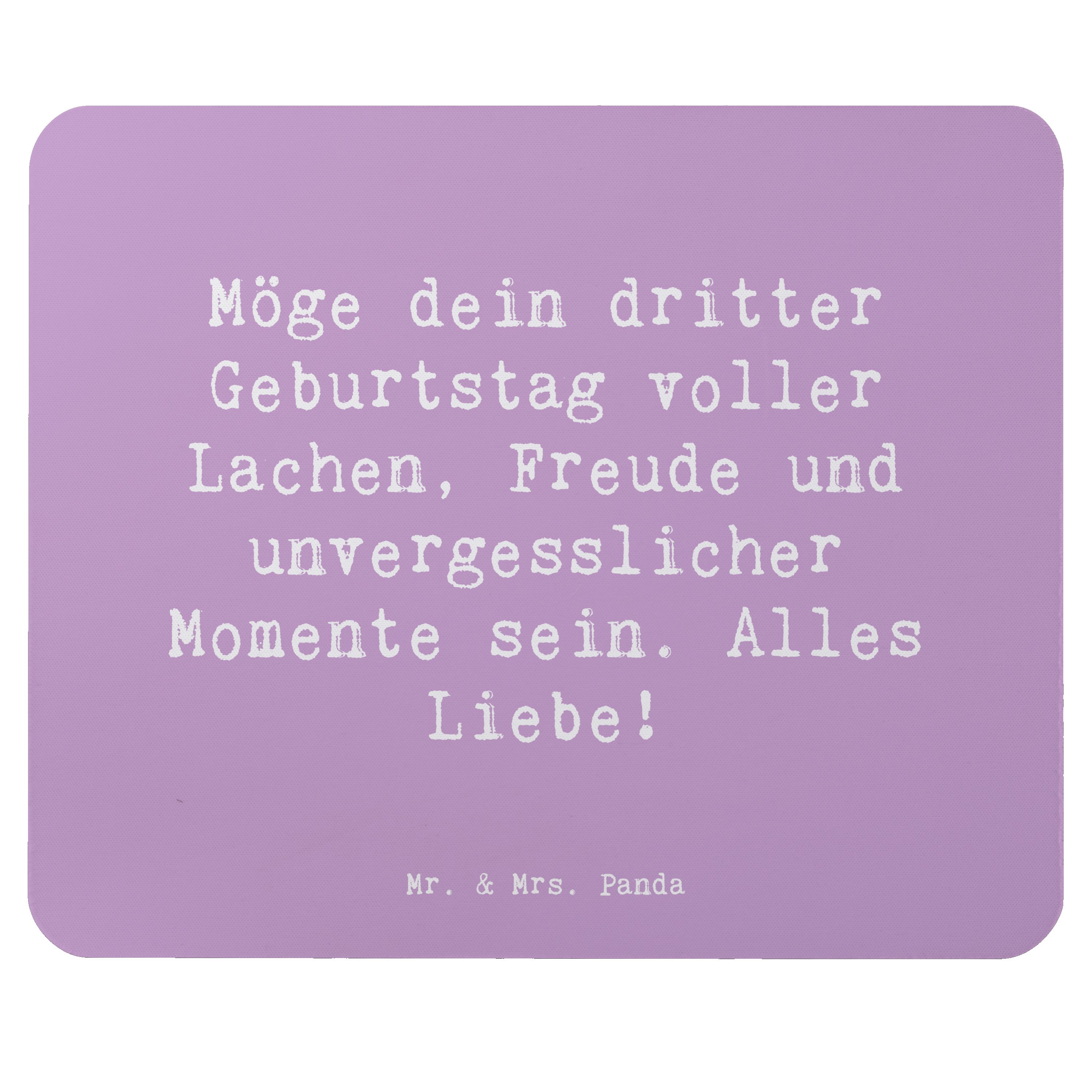 Mauspad Spruch 3. Geburtstag Glück - Lavendeltraum - Geschenk, Geburtstagsspr