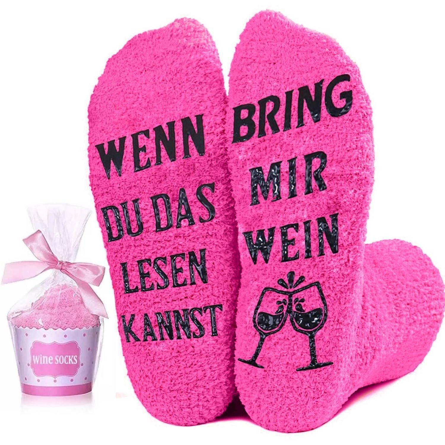LuxusKollektion Kuschelsocken Socken Lustig Damen Rosa Korallensamt Kuchentasse