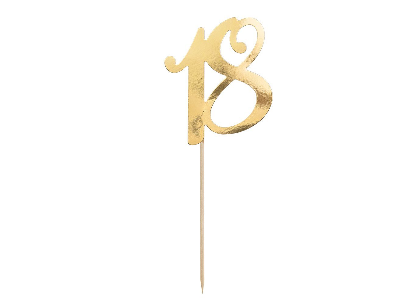 partydeco Tortenstecker, Cake Topper "18" gold 20,5cm