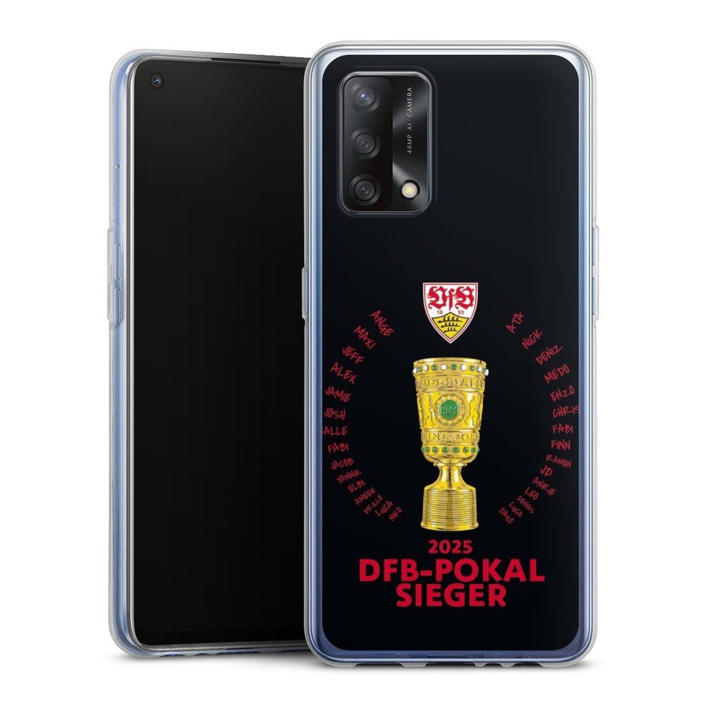 DeinDesign Handyhülle VfB Stuttgart Pokal Offizielles Lizenzprodukt, Oppo A74 Silikon Hülle Bumper Case Handy Schutzhülle Smartphone Cover