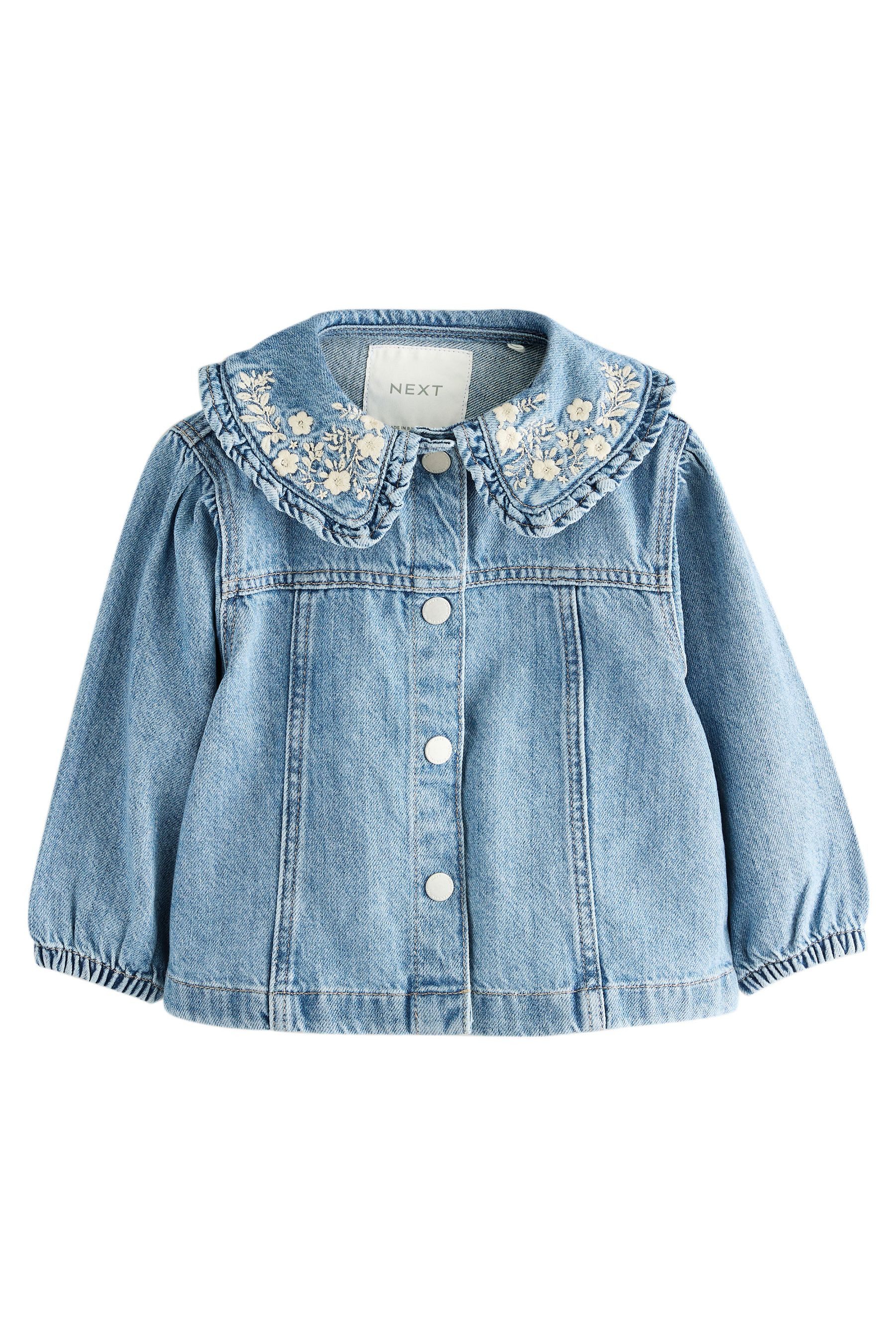 Next Jeansjacke Verzierte Jacke mit Rüschenkragen günstig online kaufen