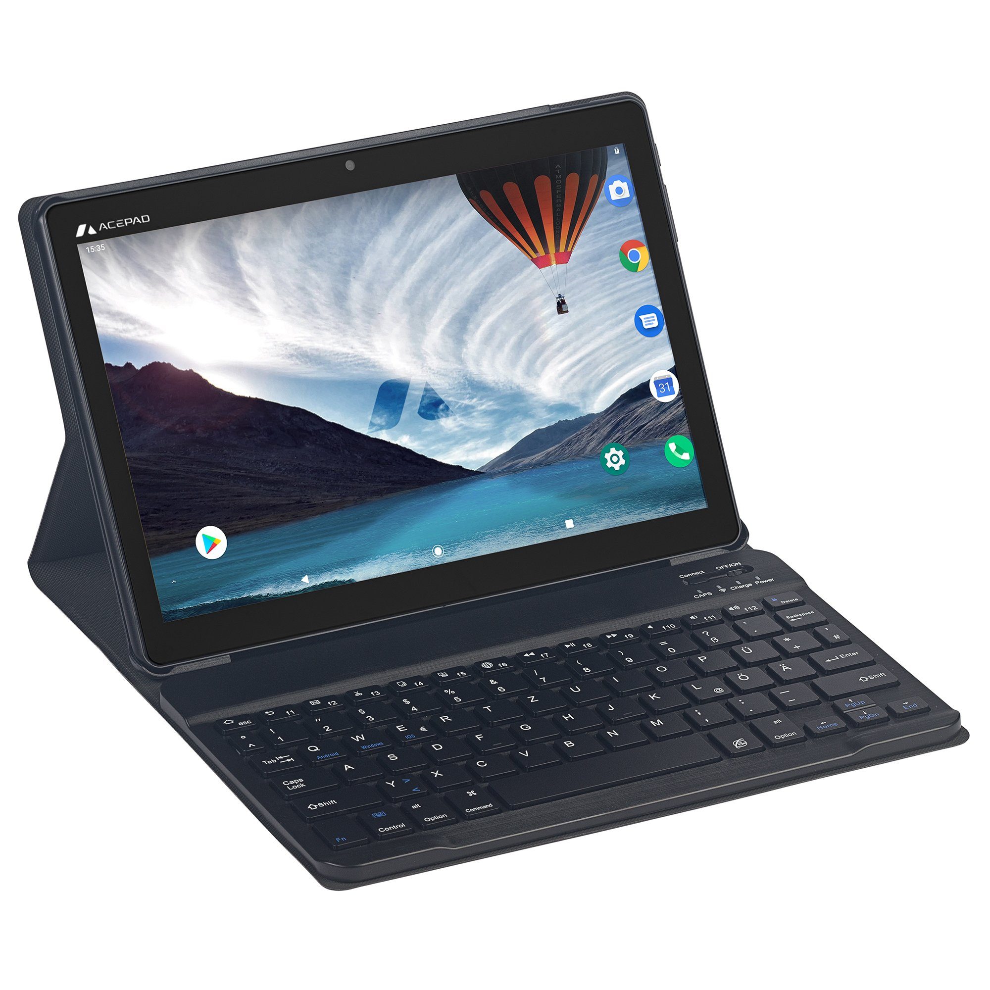 Acepad mit Wi-Fi, Schwarz 6GB A145T (10,1", FIX "Fix) GB, Full-HD v2024 FHD 4G (LTE), 128 mit Bluetooth-Tastatur 1920x1200, Bluetooth-Tastaturtasche Android, 10", Ram, Tablet