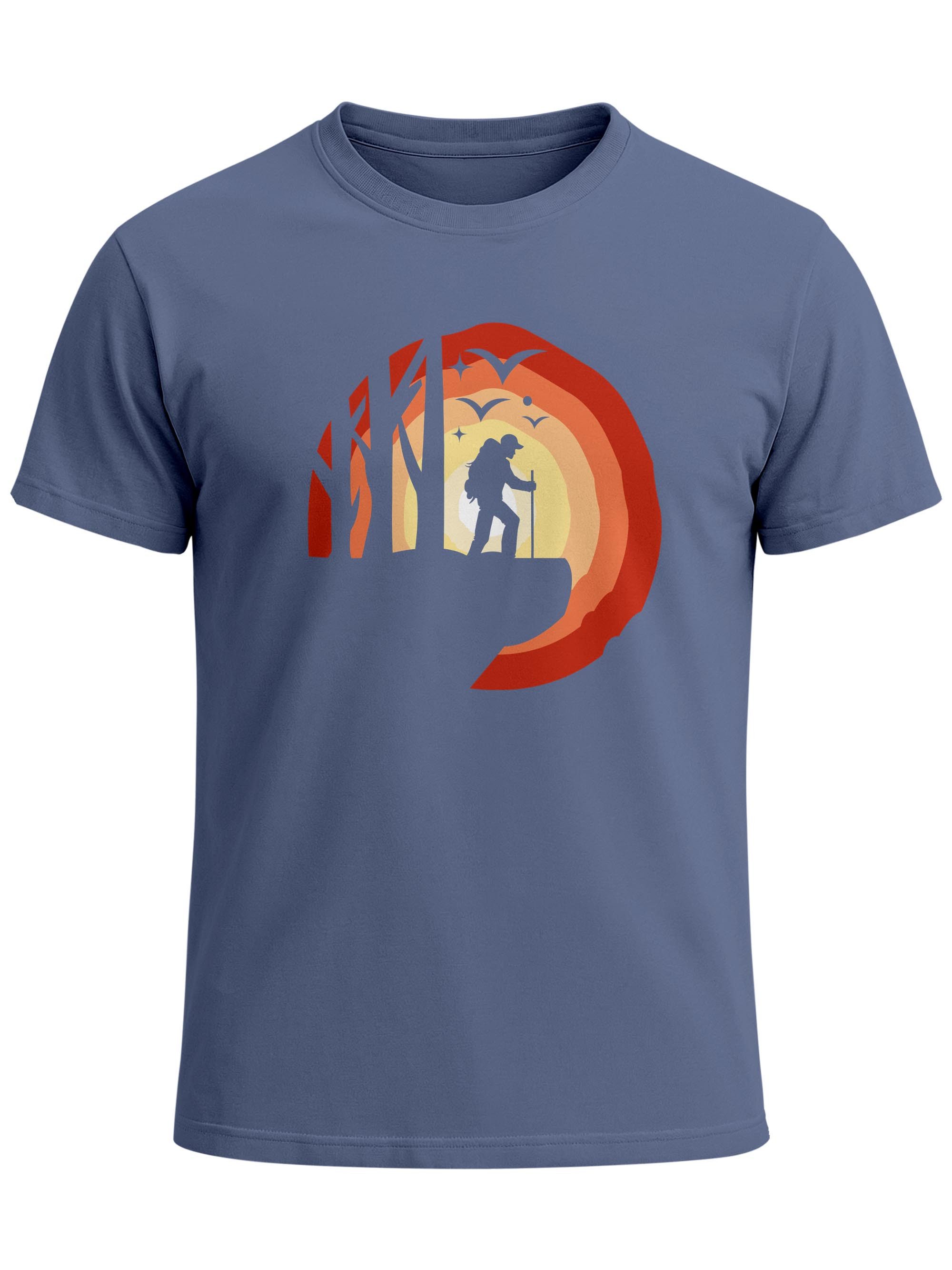 Neverless Print-Shirt Herren T-Shirt Wander-Motiv Trekking Aufdruck Printshirt Outdoor mit Print