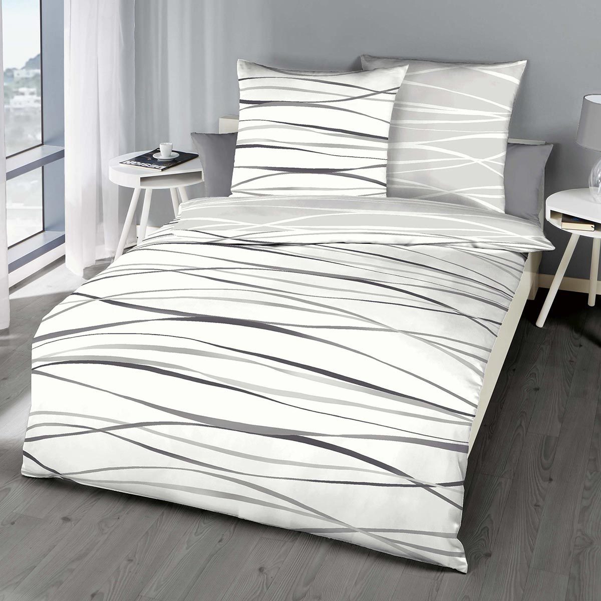 TRAUMSCHLAF Bettwäsche Bibermotion schiefer, Biber, 2 teilig, warm, weich u günstig online kaufen