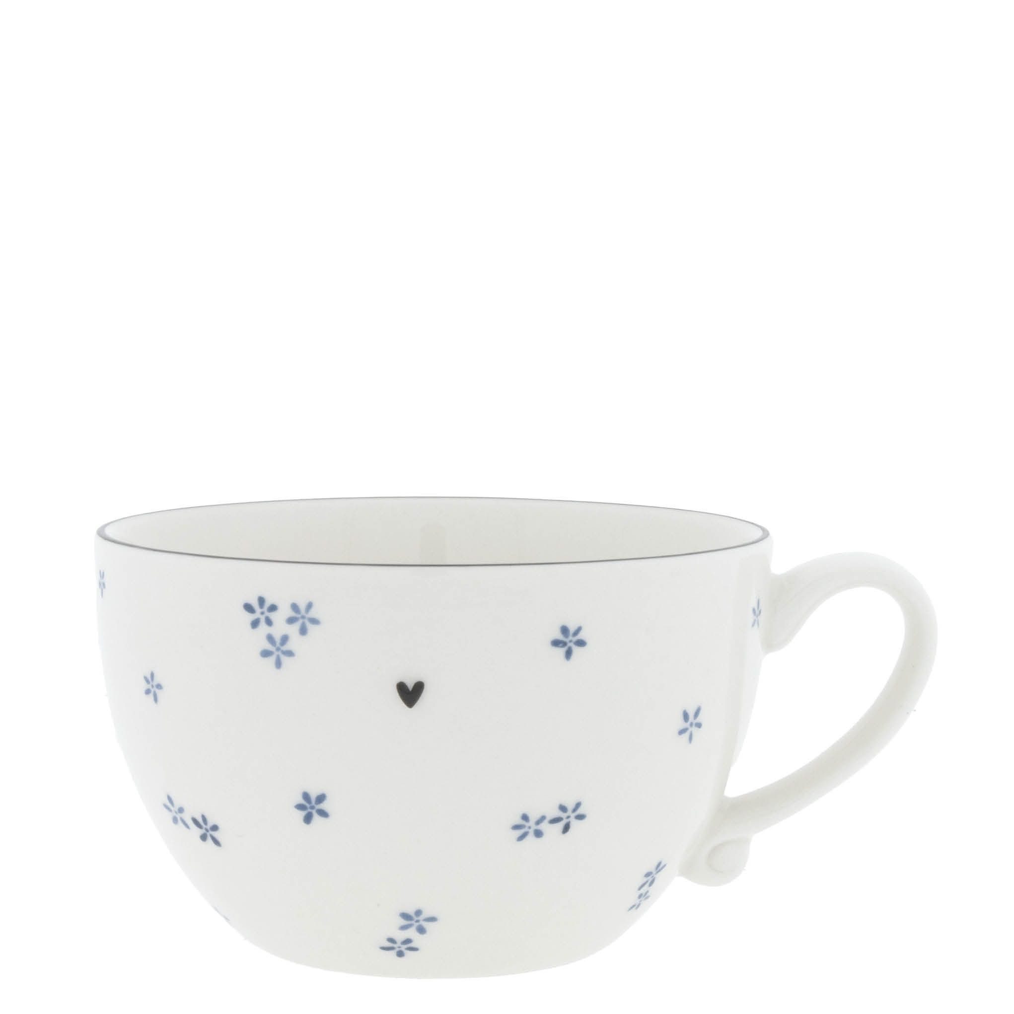 Bastion Collections Tasse Iris Blue, Keramik, Spülmaschinengeeignet, Weiß, Motiv: Daisies