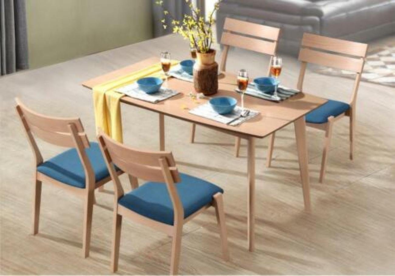 JVmoebel Esszimmer-Set, Ess Tisch + 4 Stühle Konferenz Tische Büro Holz Design Stuhl 150x85 | Esszimmer-Sets