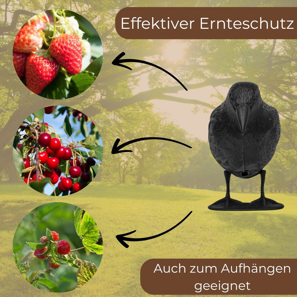 GarPet Vogel-Schreck 3er Set Taubenabwehr Vogelabwehr Krähe Raben Attrappe Tauben Vogel – Bild 3 von 5