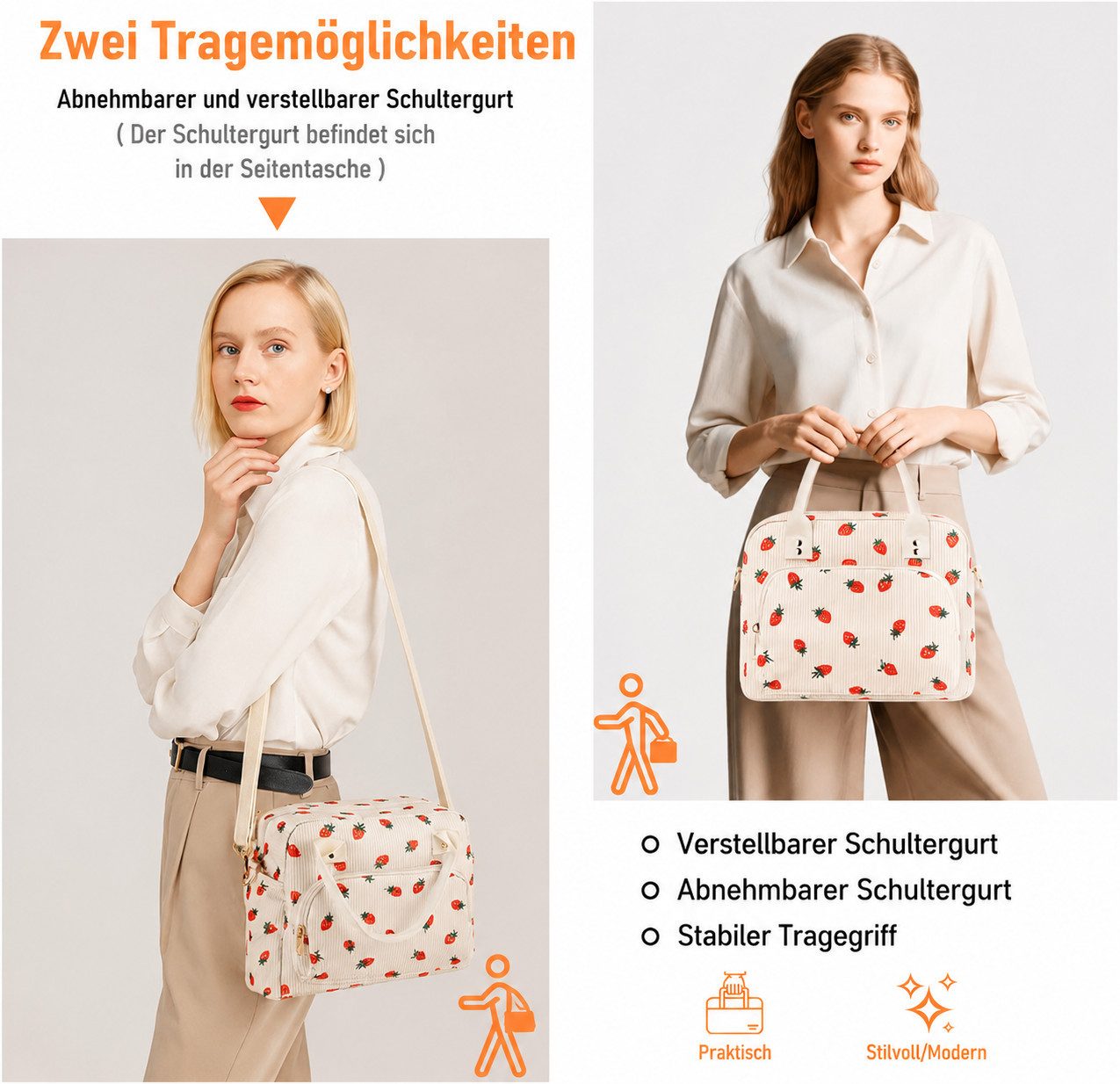 Diwzbyn Lunchbox Lunchbag 12L Isoliert, Kühltasche, Auslaufsicher, Wiederverwendbar, Mit verstellbarem Schulterriemen für Arbeit, Picknick & Outdoor