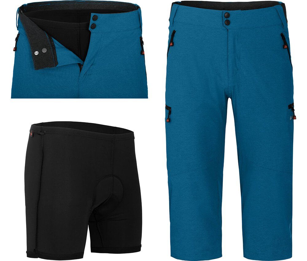 Fahrradhose PORVOO Capri (mit gepolsterter Innenhose)