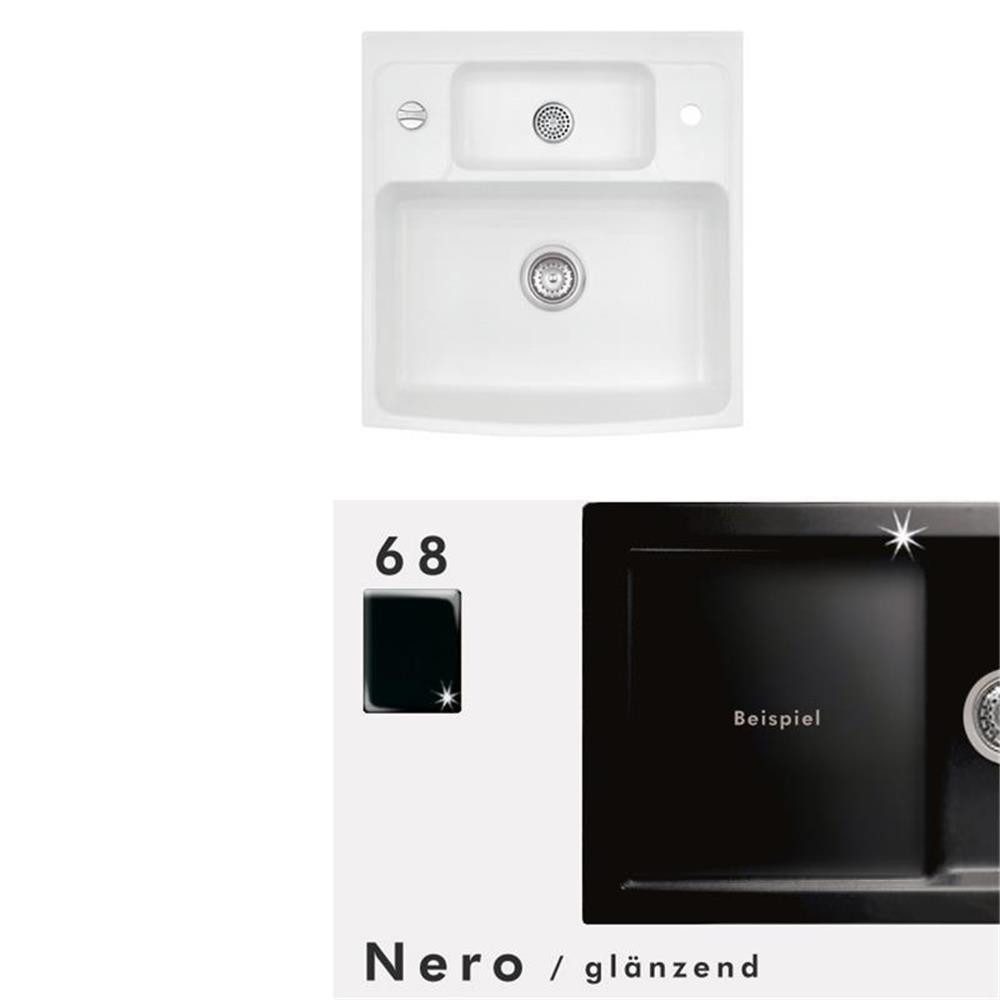 Systemceram Küchenspüle Spülmodul KeraDomo CENTRA 60 (für 60 cm Arbeitsplattentiefe) Nero, 59,5/625 cm