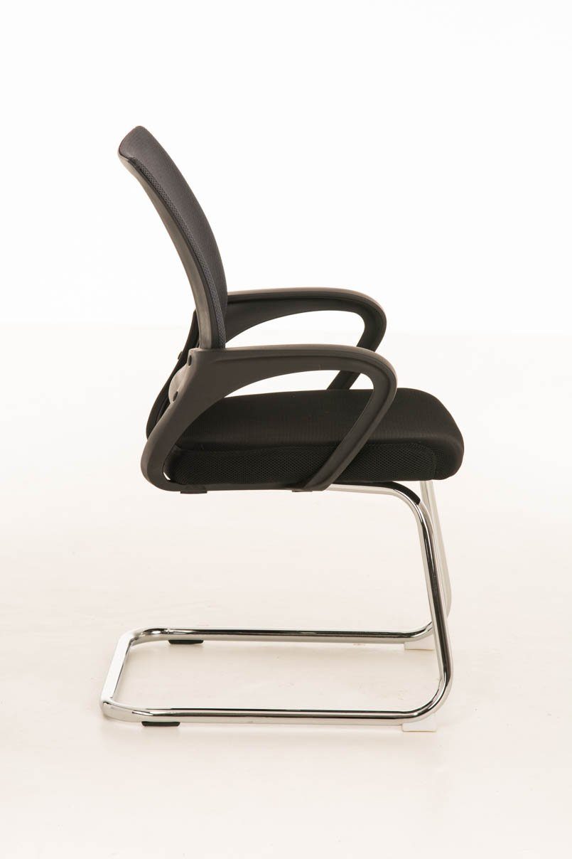TPFLiving Besucherstuhl Konferenzstuhl - - chrom Sitzfläche Gestell: Stoff Esszimmerstuhl Sitzfläche: Metall - (Küchenstuhl gepolsterter mit Wohnzimmerstuhl), Europa hochwertig grau 