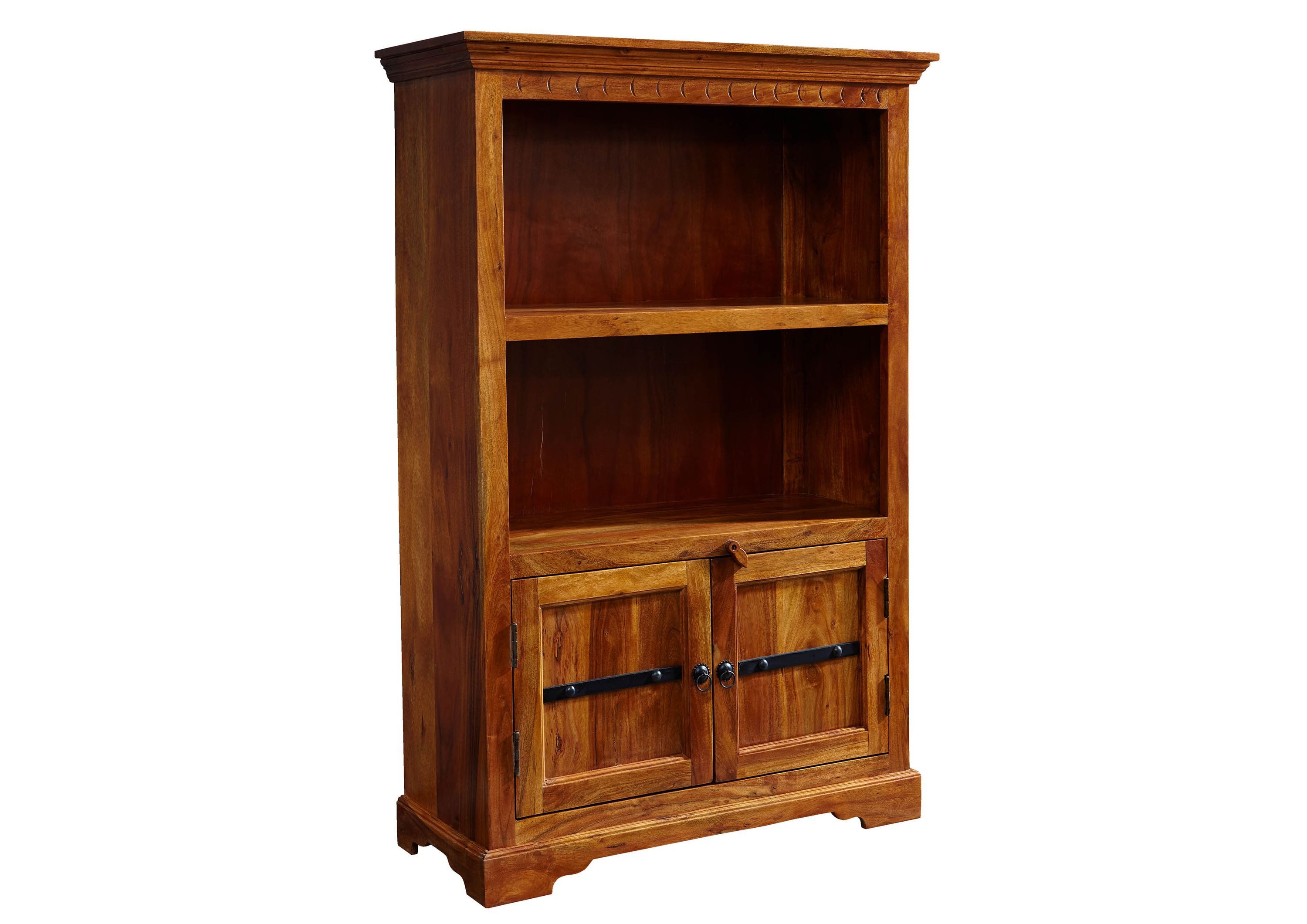 Massivmoebel24 Bücherregal OXFORD Akazie Massivholz hellbraun, 1-tlg., Akazie 98x40x148 cm (BxTxH) hellbraun lackiert