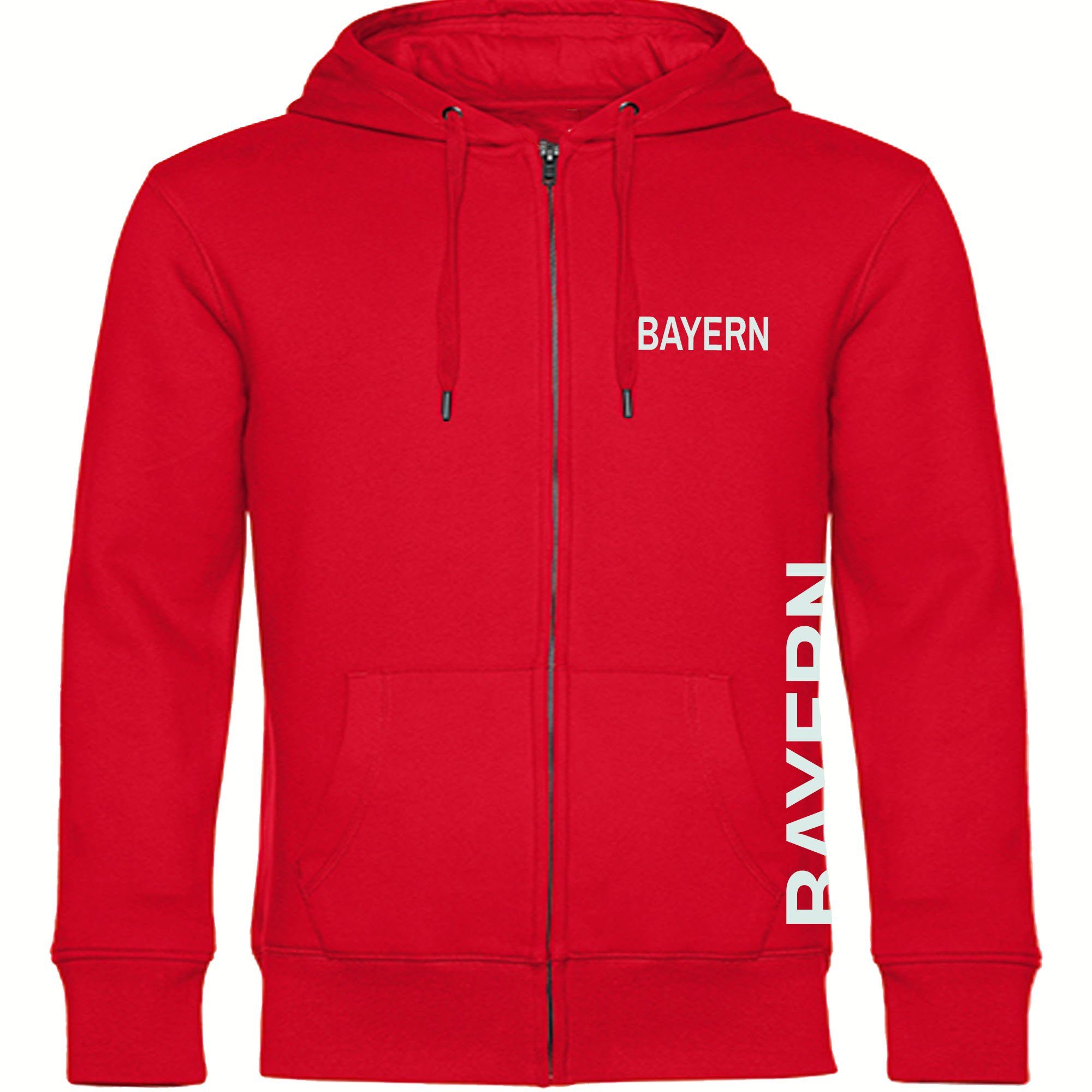 multifanshop Kapuzensweatjacke Bayern - Brust & Seite - Pullover