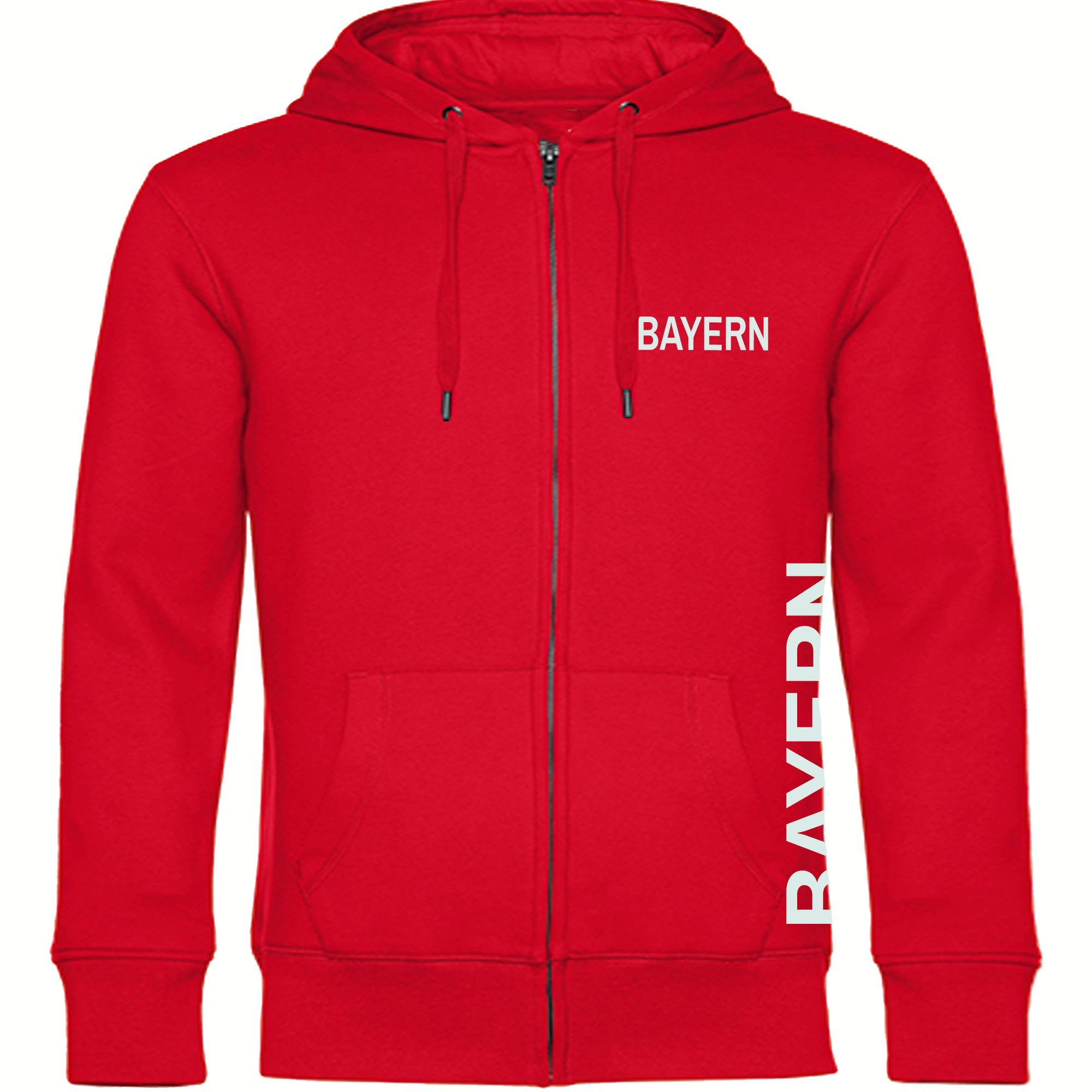 multifanshop Kapuzensweatjacke Bayern - Brust & Seite - Sweat