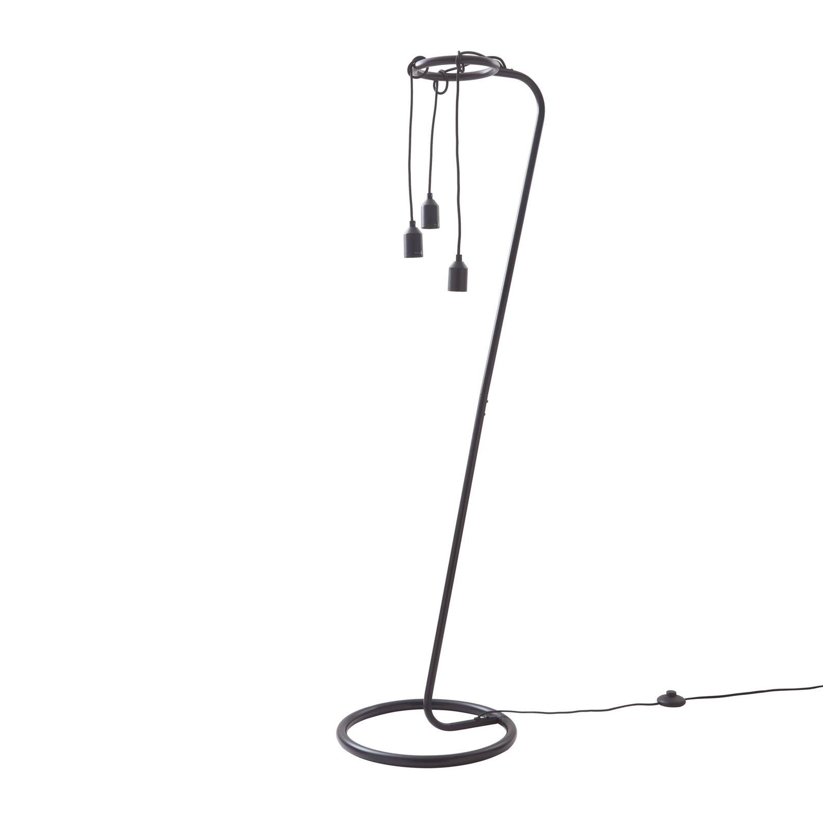 Lindby Stehlampe Elira, Metall, Schwarz IP20, 1 x 15 W LED