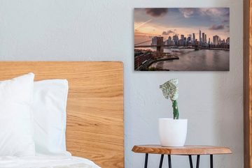 OneMillionCanvasses® Leinwandbild New Yorker Skyline in Manhattan, (1 St), Wandbild Leinwandbilder, Aufhängefertig, Wanddeko, 30x20 cm