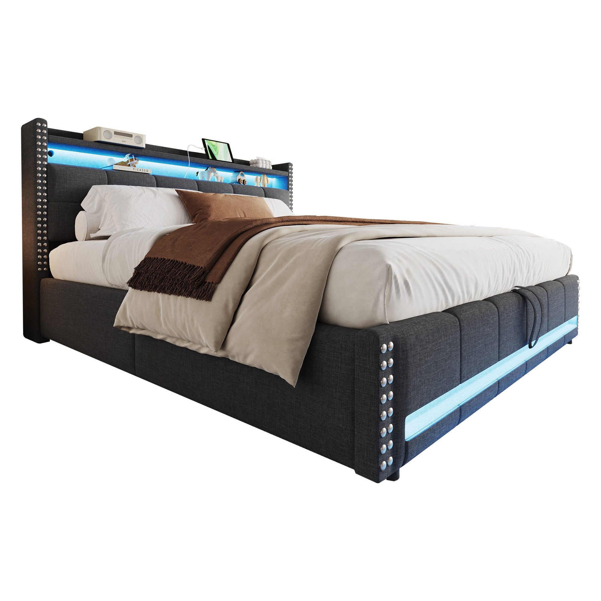 REDOM Polsterbett Stauraumbett Doppelbett (180x200 cm günstig online kaufen
