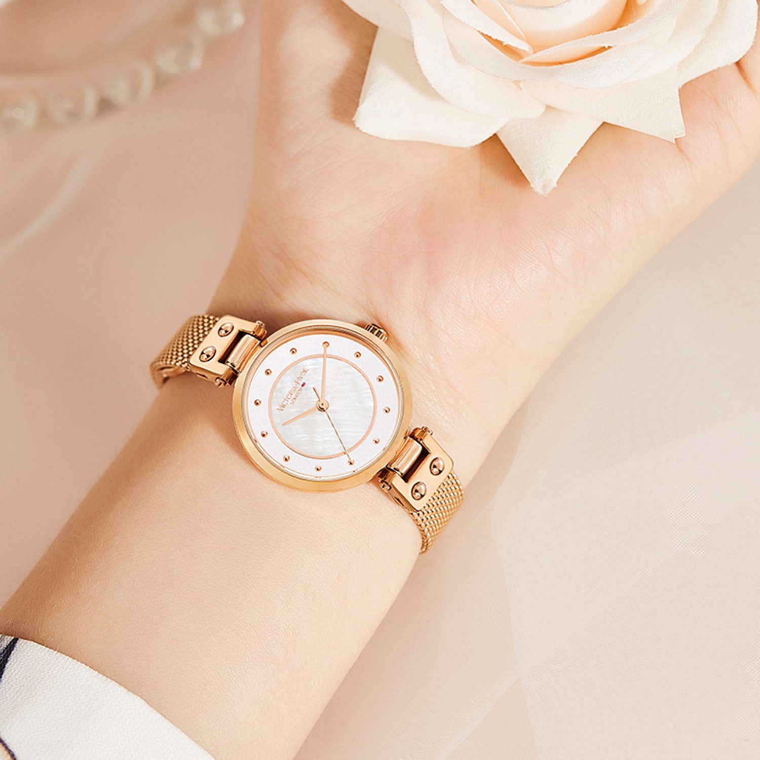 Victoria Hyde Quarzuhr Quarzuhr Princess Charlotte Damen-Uhren Analog Quarz, Armbanduhr Lederarmband, (1-tlg., Kein Set)