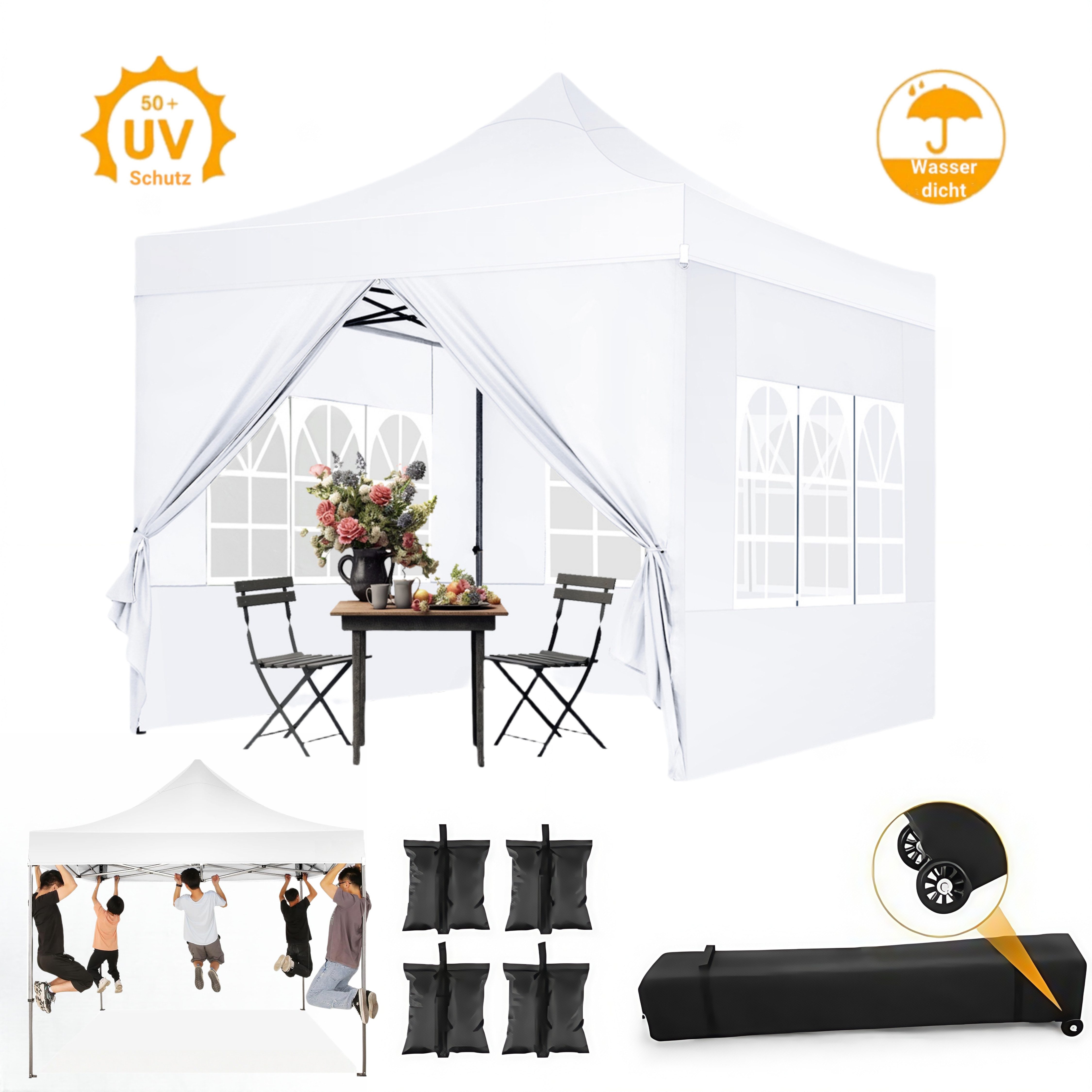 Tooluck Faltpavillon 3x3m Premium Pavillon mit günstig online kaufen