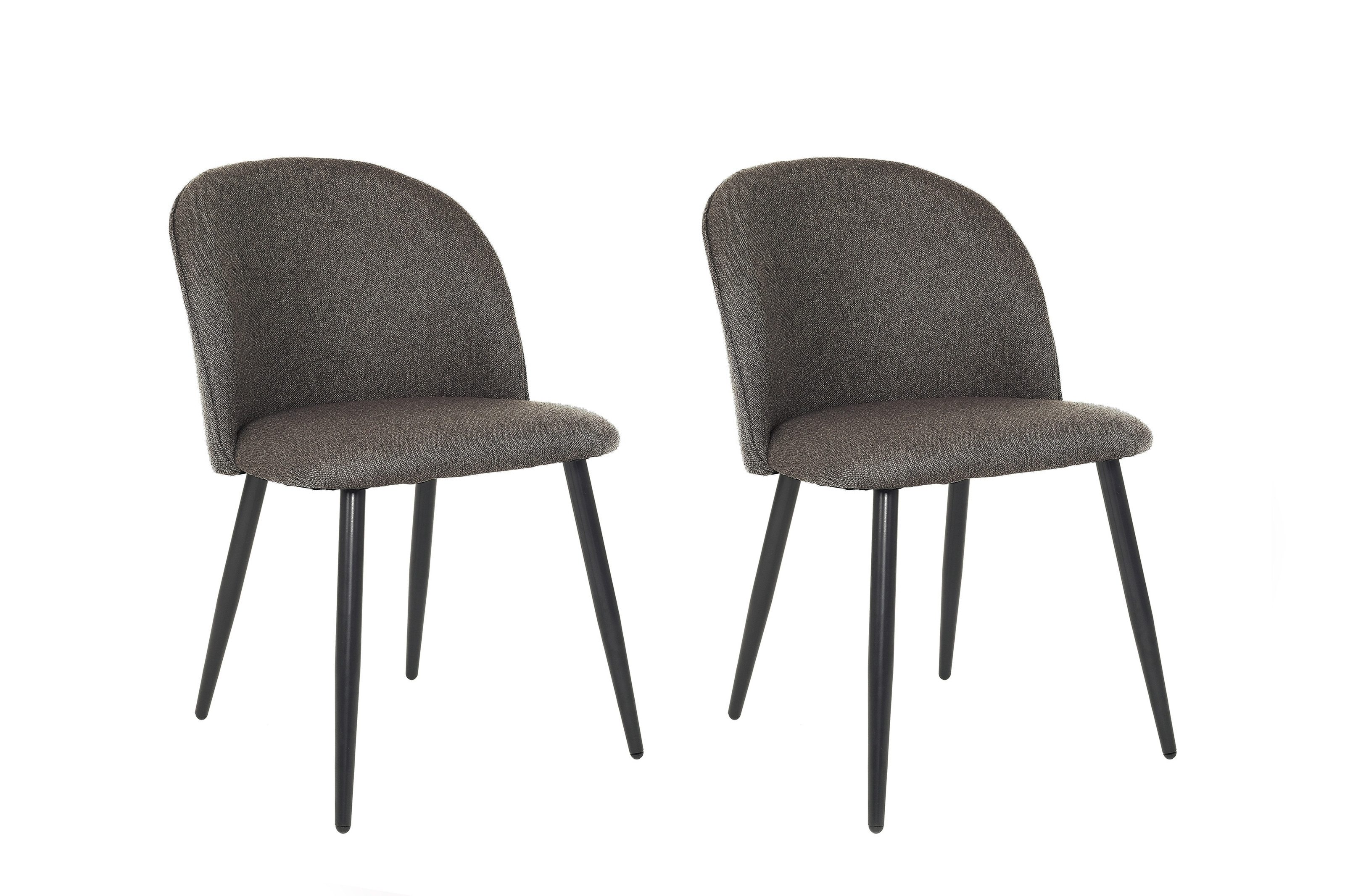 Esszimmerstuhl 2er-Set in Dunkelgrau aus Webstoff 51 x 81,5 x 60 cm (BxHxT)