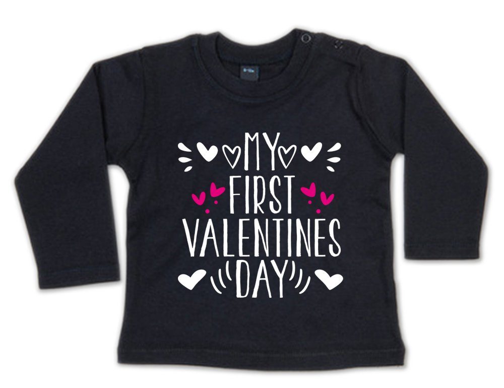 G-graphics Longsleeve My first Valentine´s Day Baby Sweater / Longsleeve T mit Spruch zum Valentinstag
