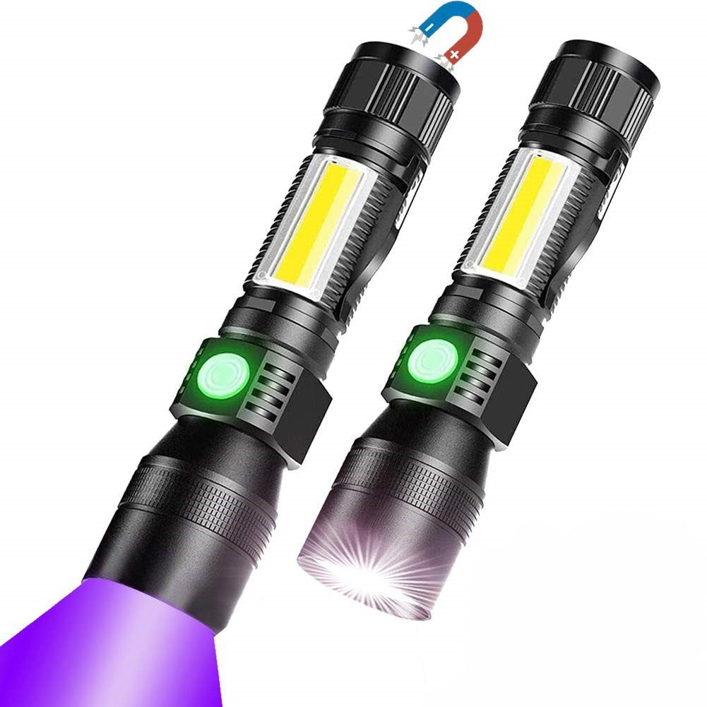 Housruse Taschenlampe Zwei wiederaufladbare Taschenlampen 3 in 1 starkes  UV-Licht, LED-Taschenlampe