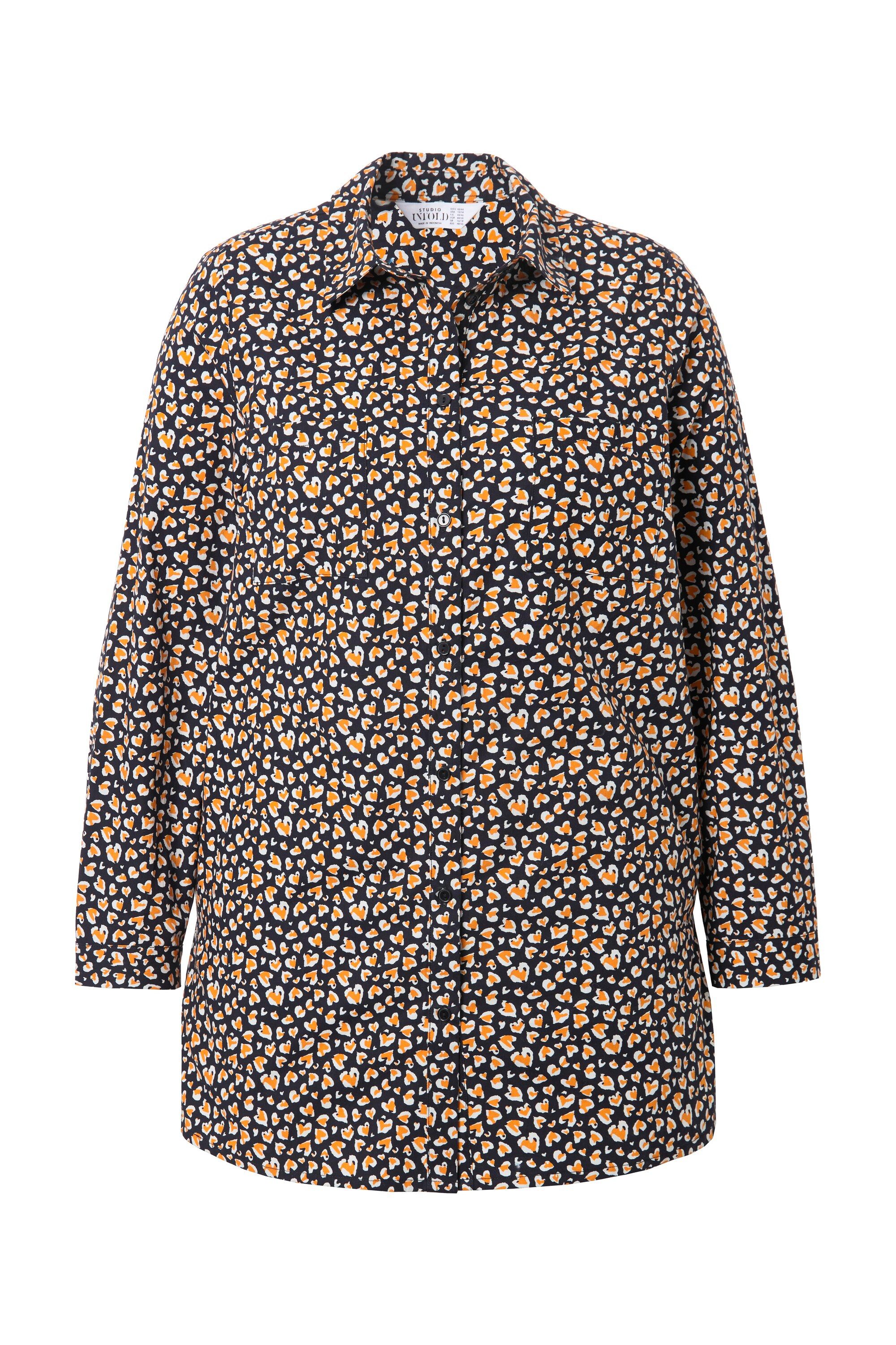 Studio Untold Longbluse Hemdbluse Boxy Shape Hearts-Print günstig online kaufen