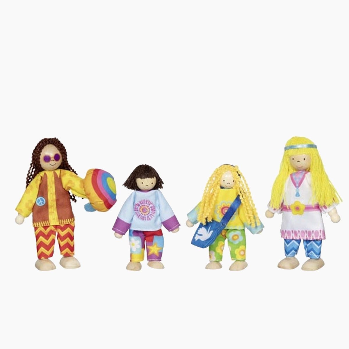 goki Biegepuppe Biegepuppen Familie Love und Harmony (set, 4-tlg., packung), vier voll bewegliche Biegepuppen