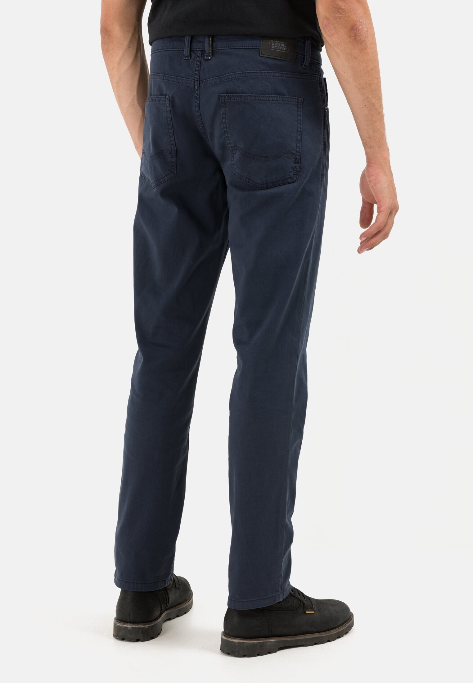 5-Pocket Hose active Fit Dunkelblau camel 5-Pocket-Jeans Regular