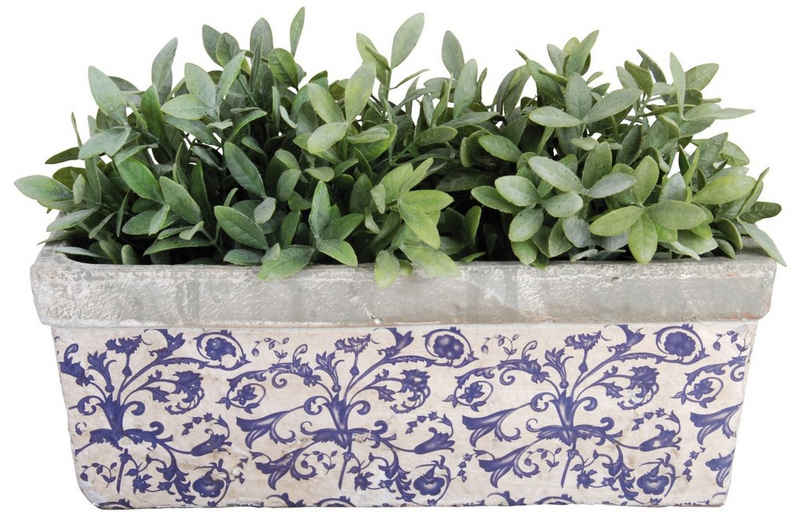 Esschert Design BV Blumenkasten (1 St), Blumenkasten aus Keramik blau/weiß