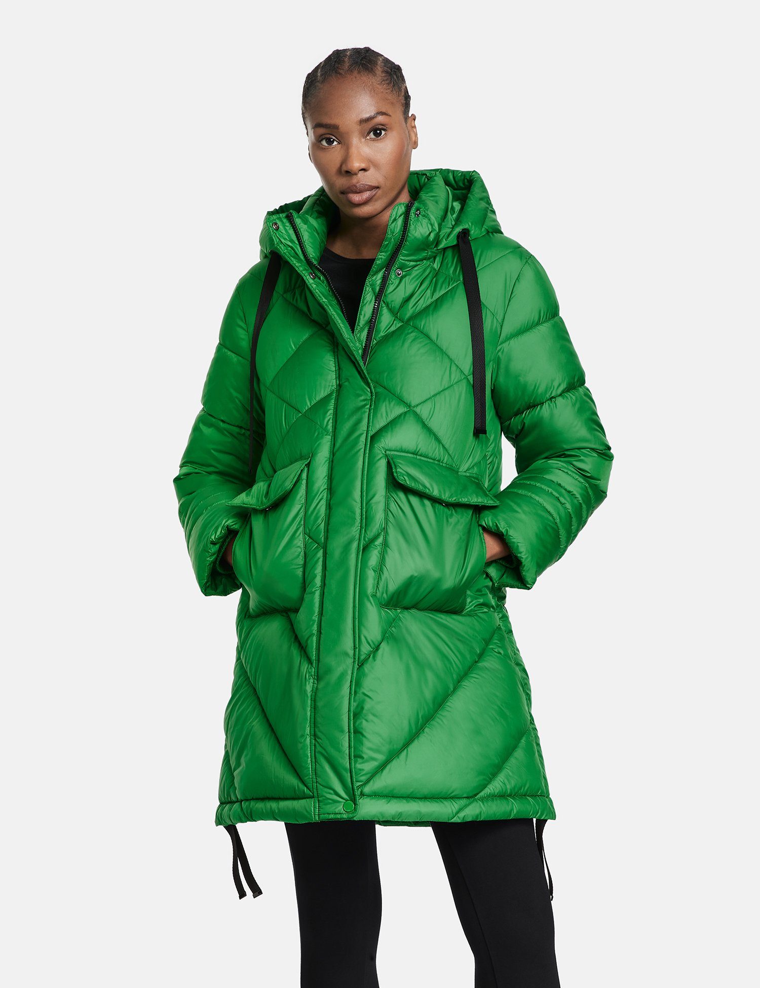 GERRY WEBER Wintermantel großen Green mit Mantel Taschen Bright aufgesetzten Modischer