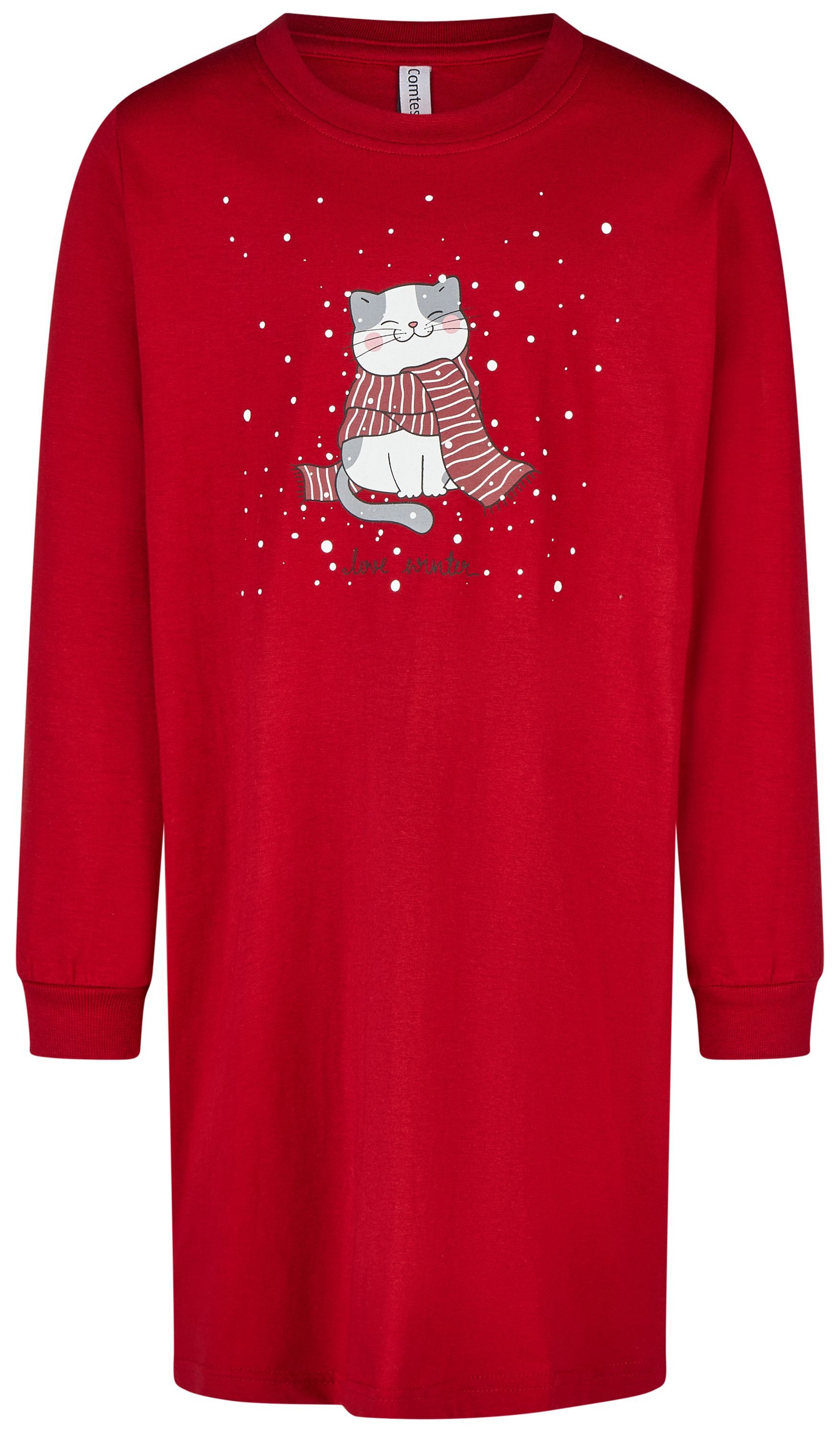 comtessa Nachthemd Iceberg Buddies (1-tlg., 1-teilig) Mädchen Sleepshirt lang Pyjama Langarm Baumwolle