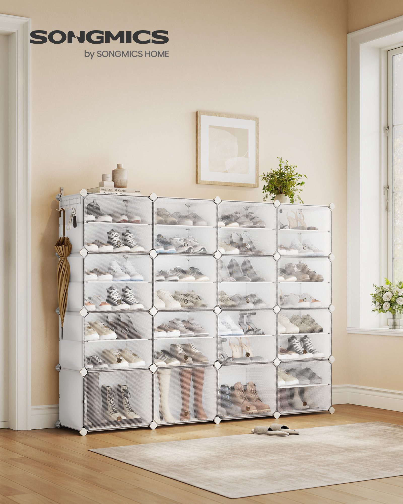 SONGMICS Schuhregal Schuhregal, Schuhschrank, 4/6/8/10/12/16 Fächern mit Tü günstig online kaufen