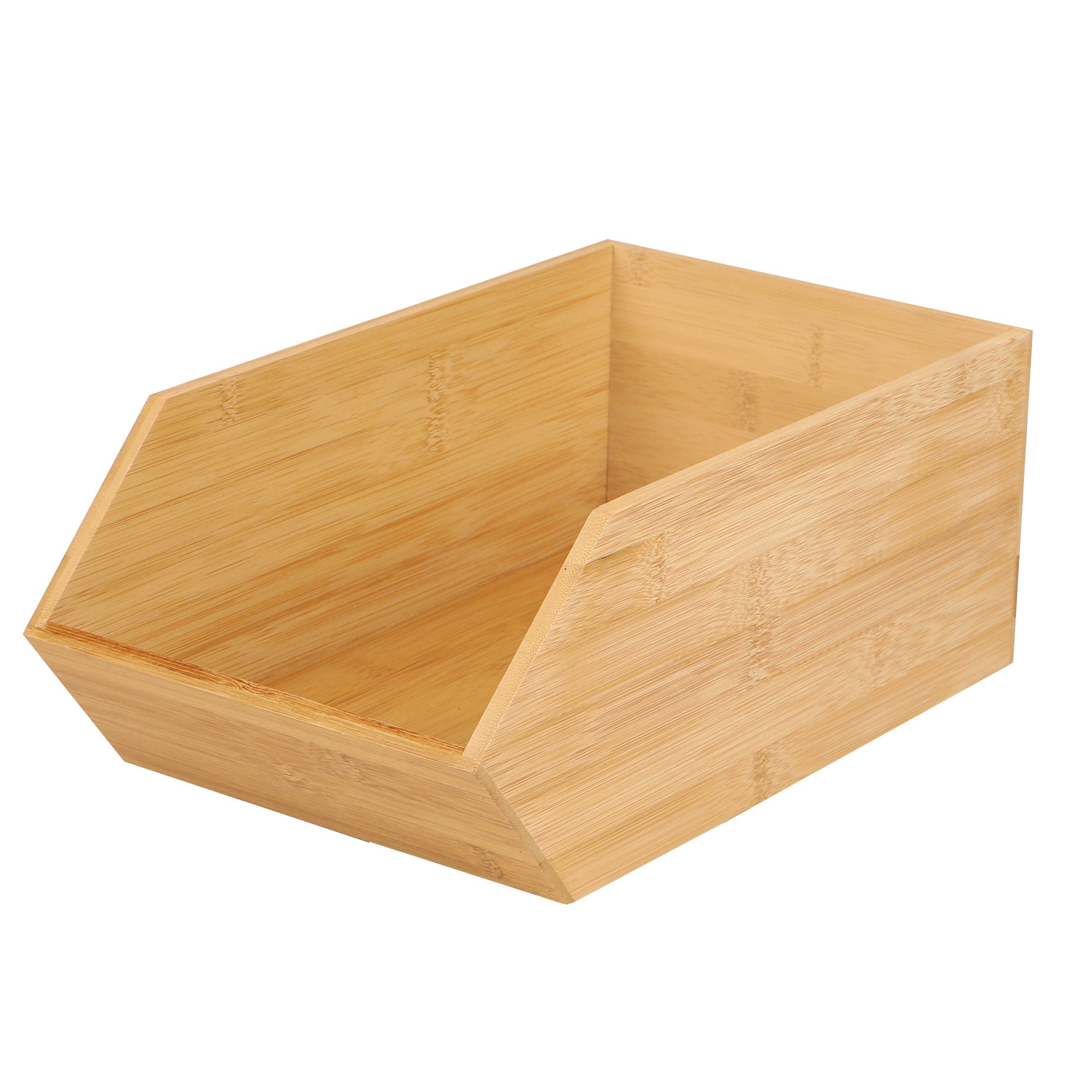Bambou&Co Organizer Bambus Sortierer Aufbewahrungsbox Tischbox Ordner Box, 1 großes Fach