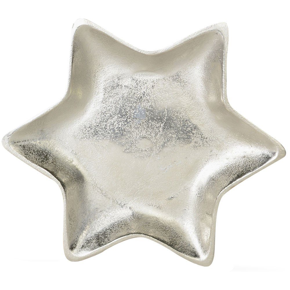 RIFFELMACHER & WEINBERGER Dekoteller Stern Schale aus Aluminium - Silber, Tischdekoration (Dekoteller RW)