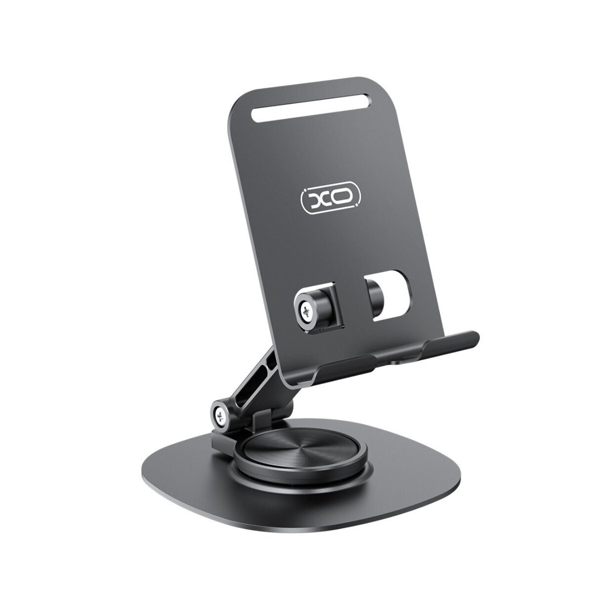 XO Smartphone-Halterung C151 Smartphone Ständer Schwarz drehbar 360 Grad und klappbar, (bis 6,9 Zoll, Einzelartikel, Einzelartikel, 360 Grad drehbare Basis mit Neigungsverstellung)