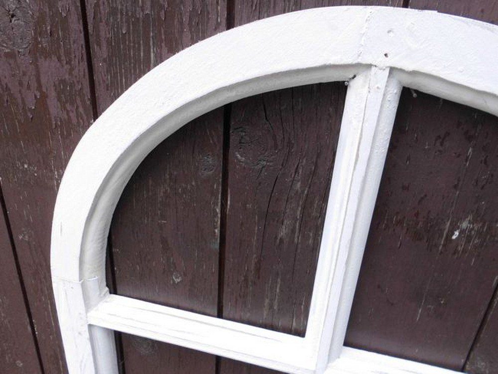 Deko-Impression Wanddekoobjekt Fenster Sprossenfenster Bilderrahmen halbrun günstig online kaufen
