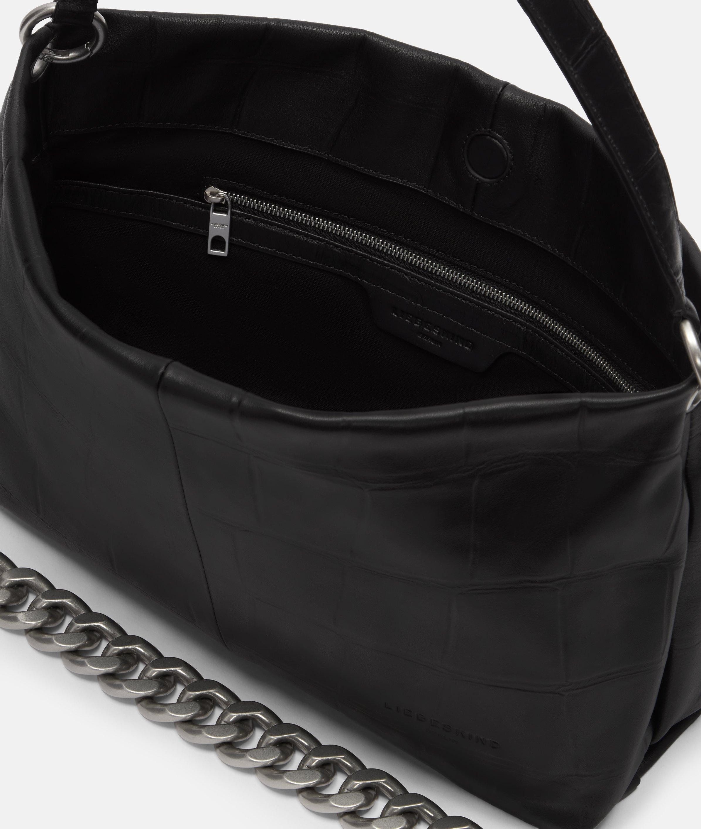 Liebeskind Berlin Schultertasche Kroko Mira Hobo M, Geräumige Hobo-Bag mit Kroko-Prägung
