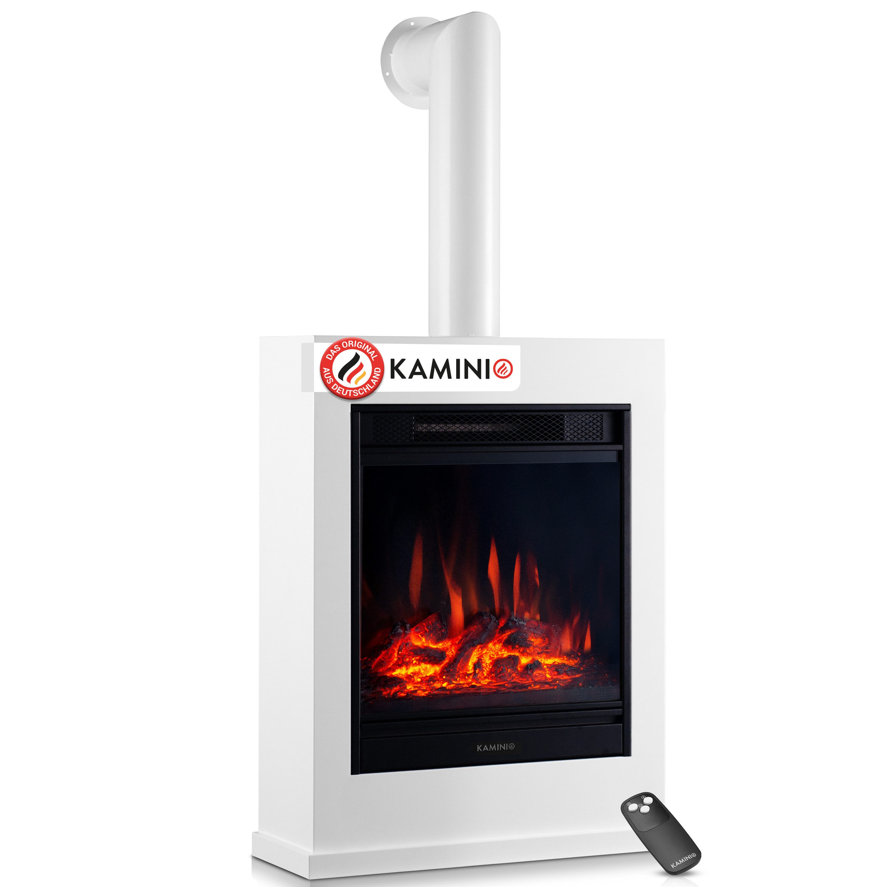 KAMINIO Elektrokamin KALLE, Elektrischer Kamin mit 3D-Flammeneffekt, Heizung 1800W