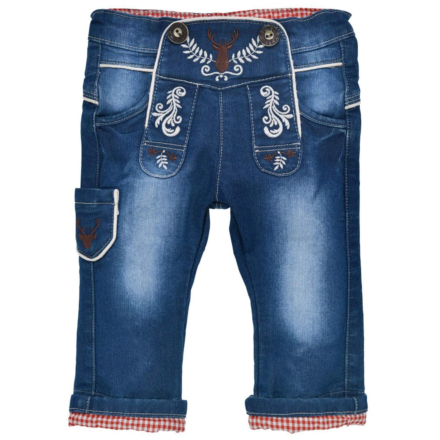 Trachtenlederhose BONDI Lange Baby Jungen Jeans 91842, Blue denim