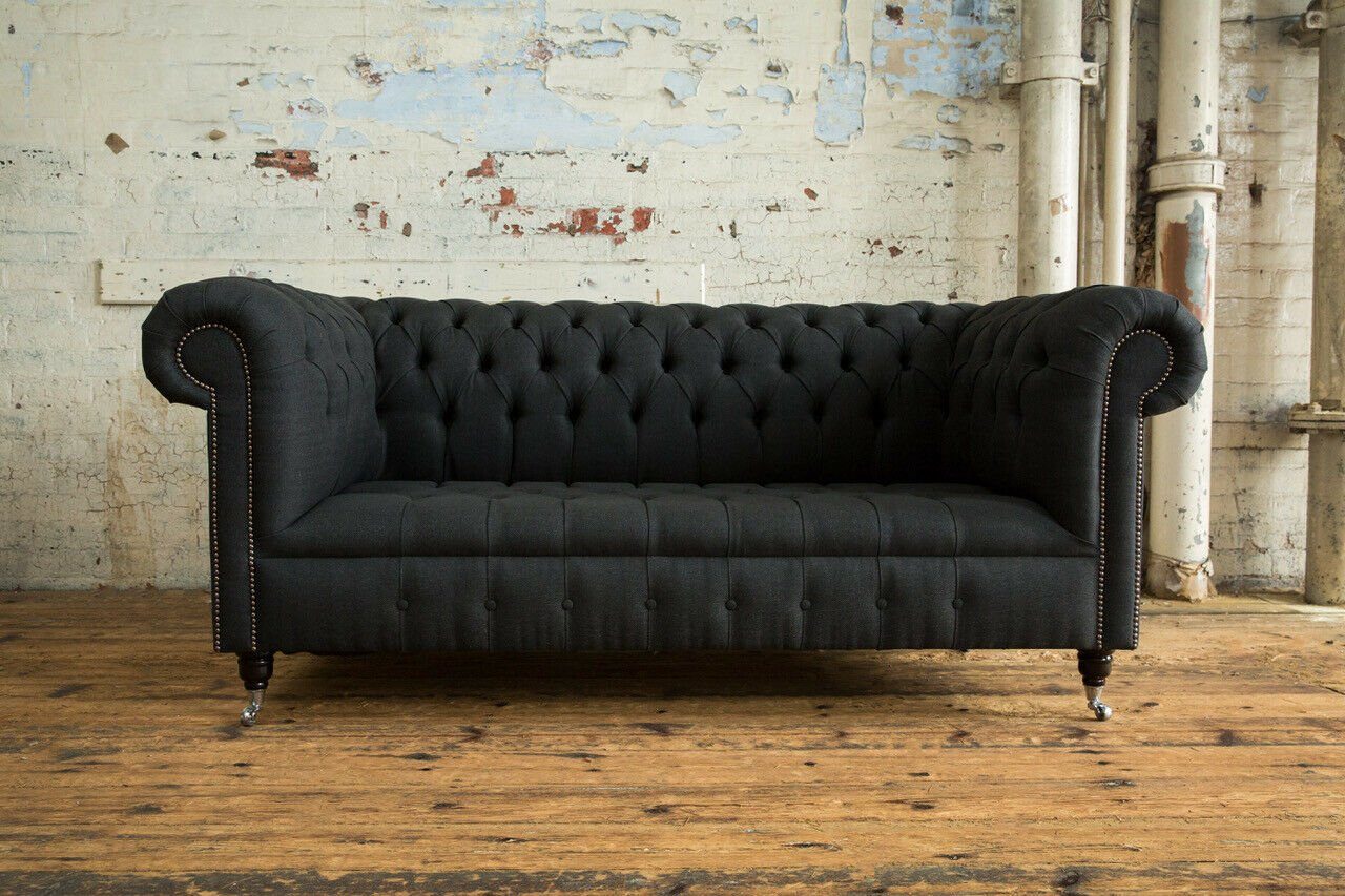 JVmoebel Chesterfield-Sofa 3 Sitzer Chesterfield Polster Sofas Design Luxus Couch Sofa Couchen, Die Rückenlehne mit Knöpfen.